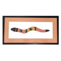 Framed wooden snake | Vintage Kimberley Aboriginal Art | Hand painted